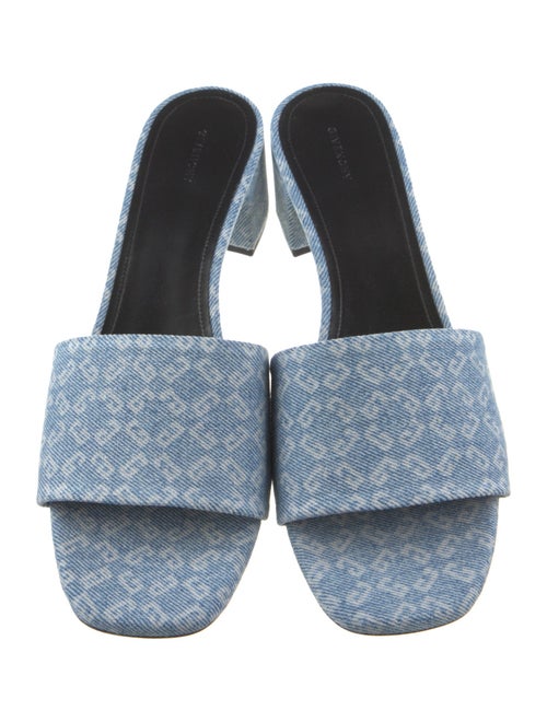 Givenchy Denim Animal Print Slides