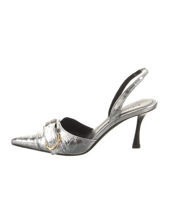 Givenchy Embossed Leather Slingback Pumps