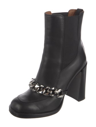 Givenchy Leather Chain-Link Accents Chelsea Boots