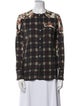 Givenchy Plaid Print Crew Neck Button-Up Top