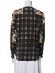 Givenchy Plaid Print Crew Neck Button-Up Top