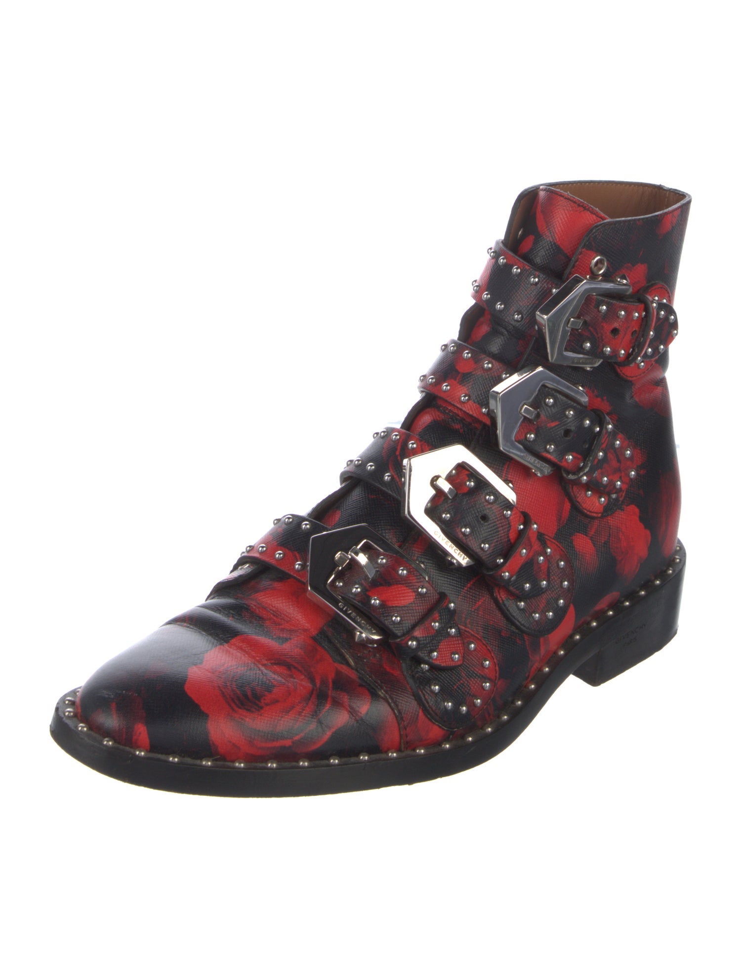 Givenchy Leather Printed Combat Boots