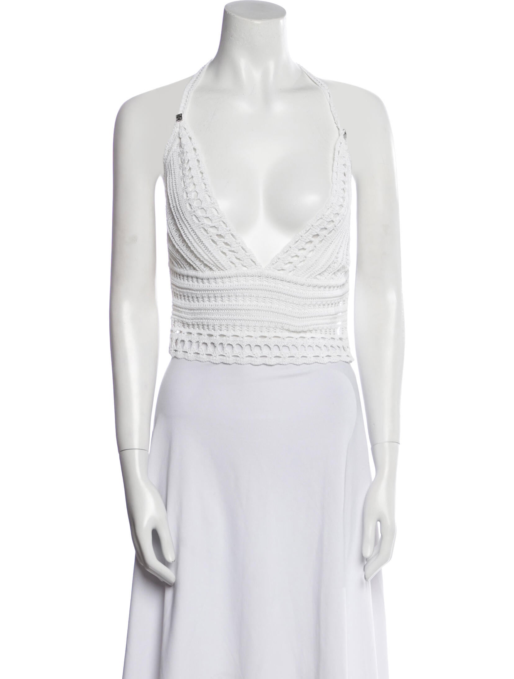 Givenchy V-Neck Sleeveless Crop Top