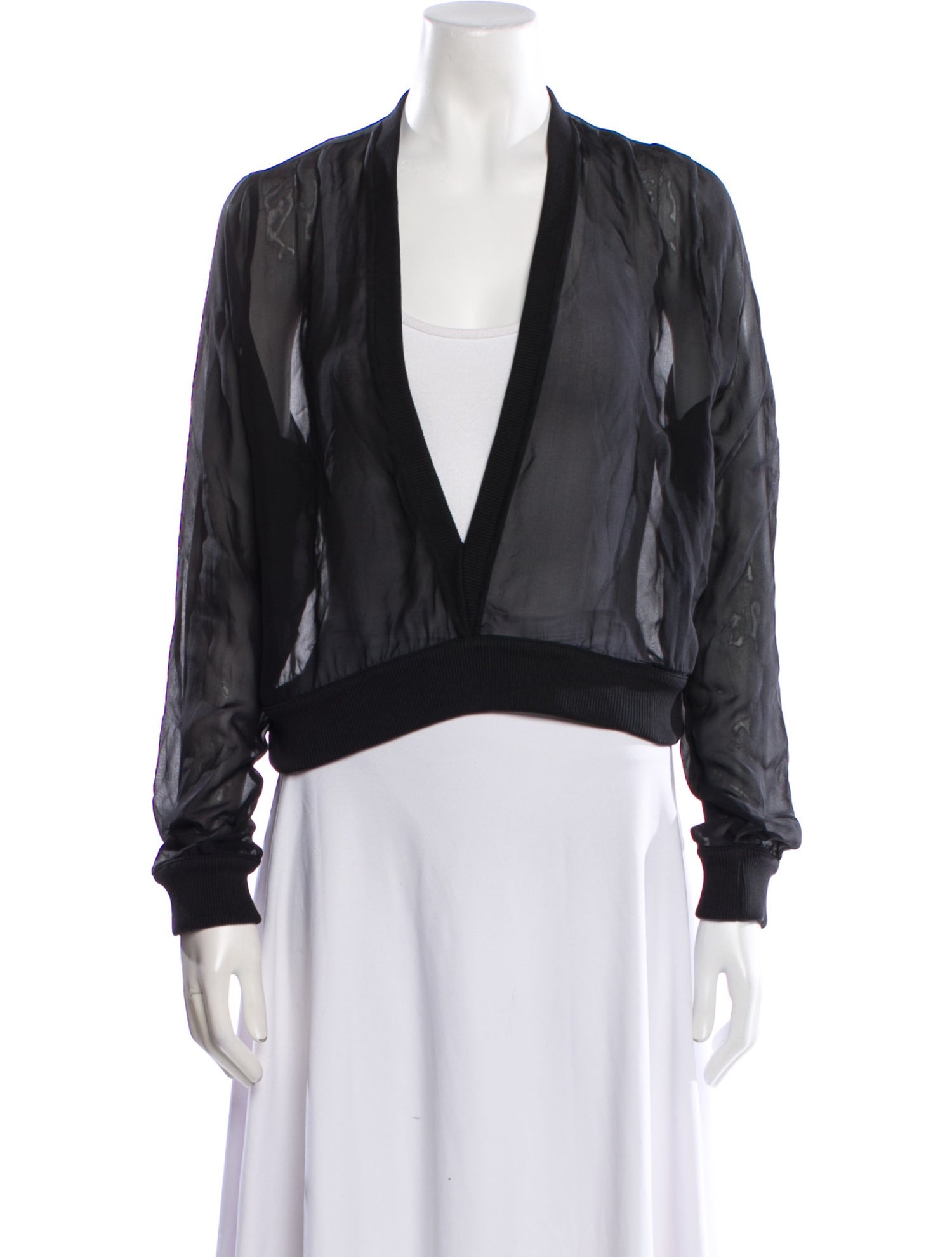 Givenchy Silk V-Neck Crop Top