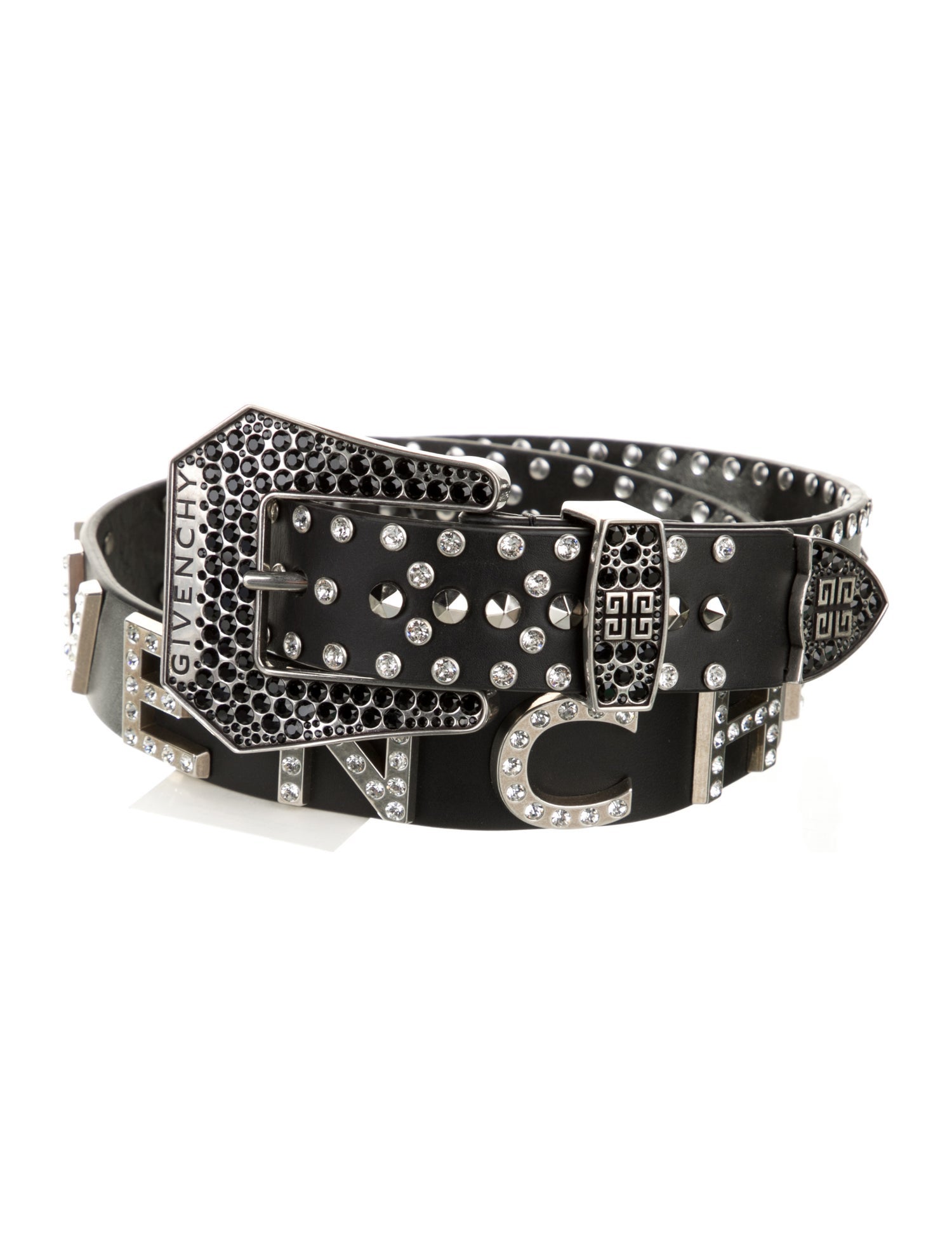 Givenchy Leather Crystal Embellishments Belt