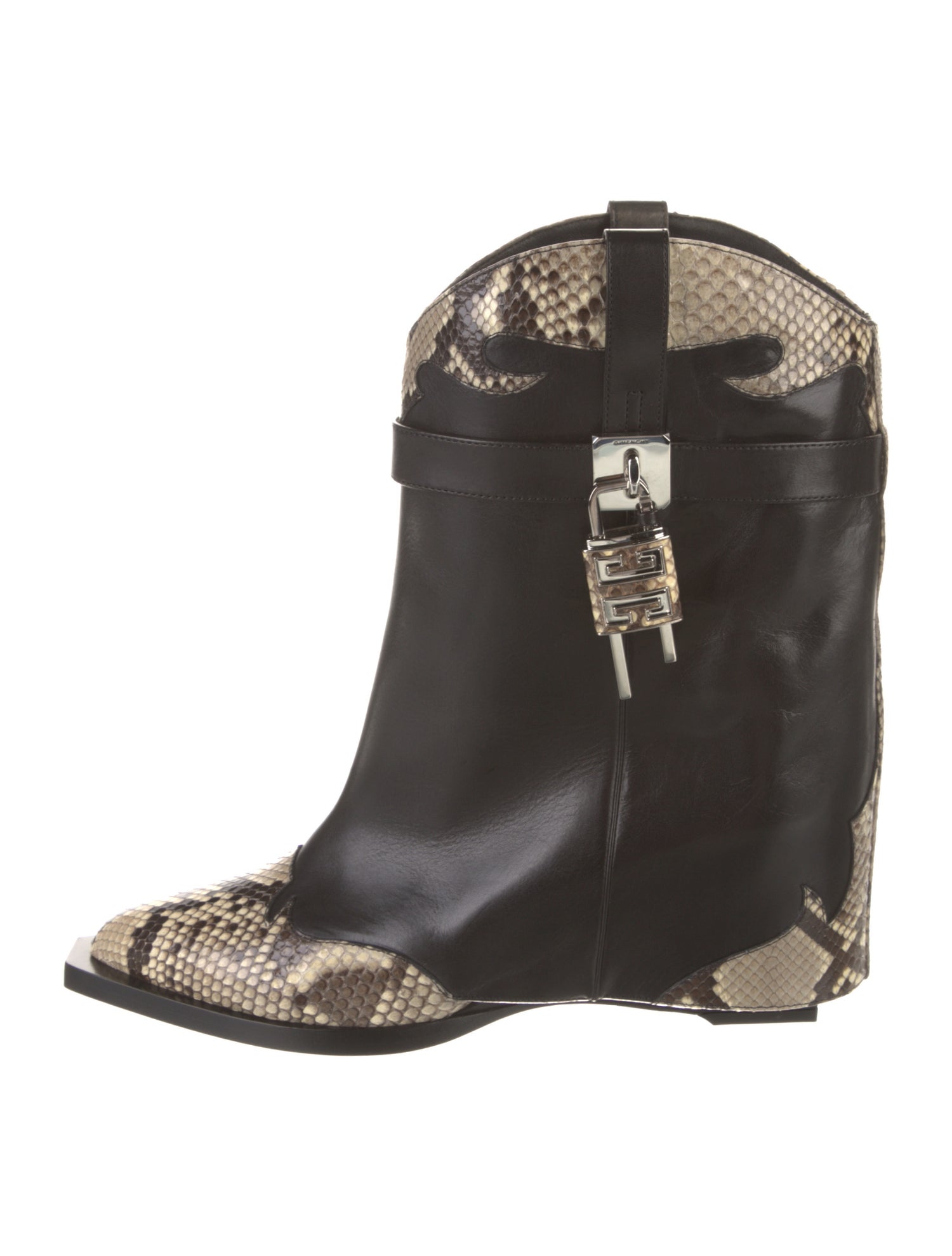 Givenchy Leather Animal Print Western Boots