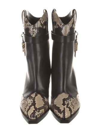 Givenchy Leather Animal Print Western Boots