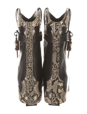 Givenchy Leather Animal Print Western Boots