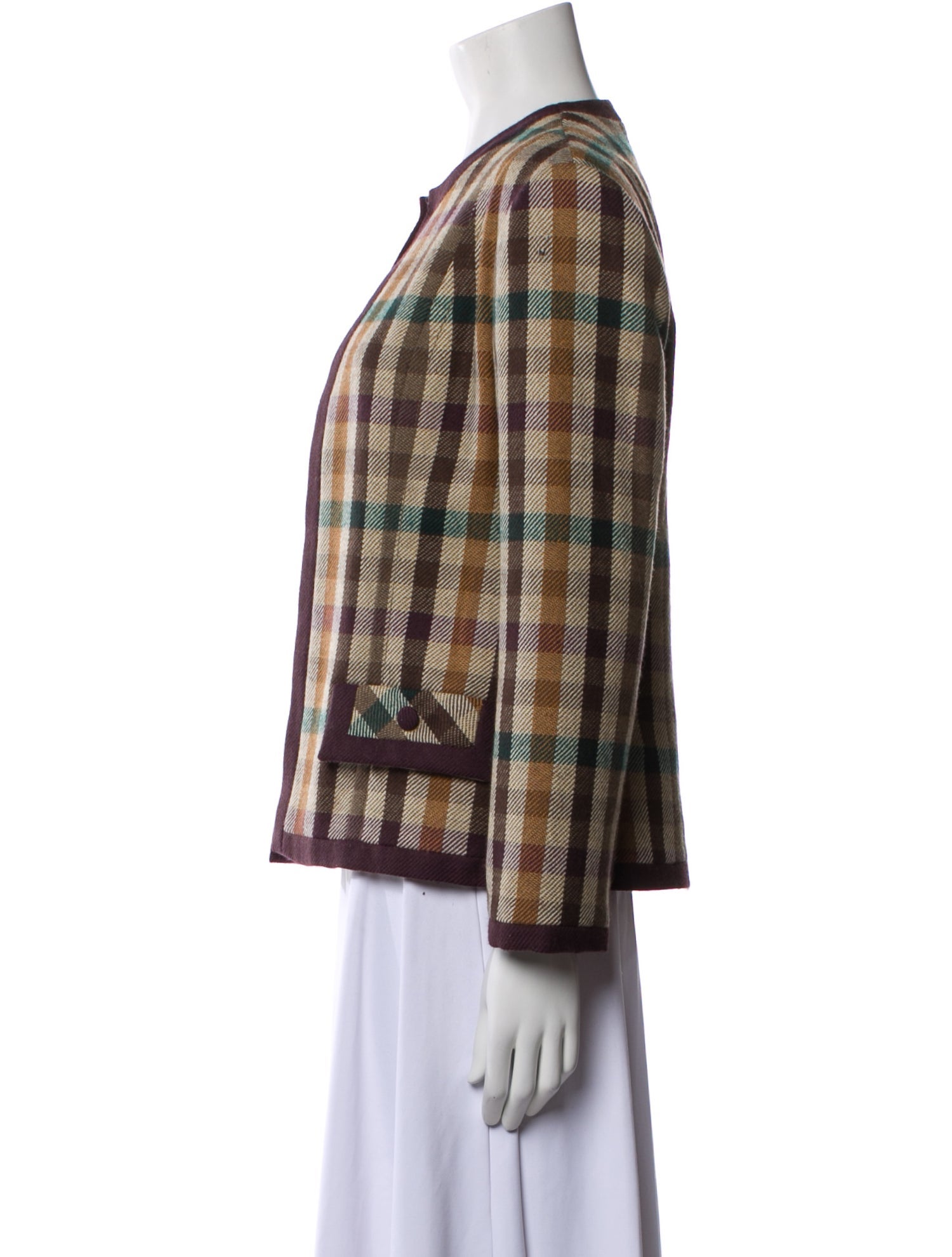 Givenchy Wool Plaid Print Evening Jacket