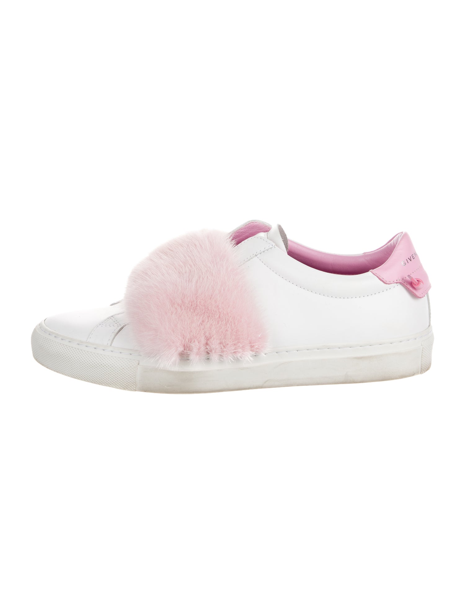 Givenchy Leather Fur Trim Sneakers