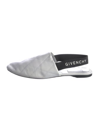Givenchy Quilted Pattern Leather Slingback Flats