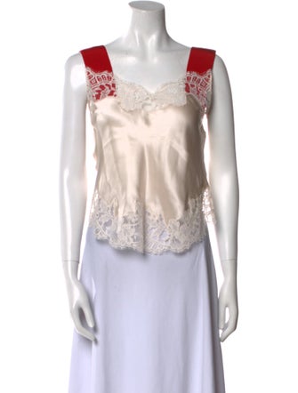 Givenchy Silk Colorblock Pattern Crop Top