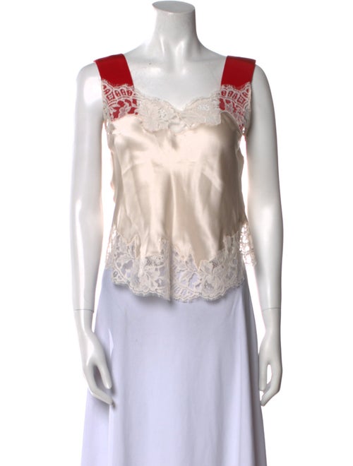 Givenchy Silk Colorblock Pattern Crop Top