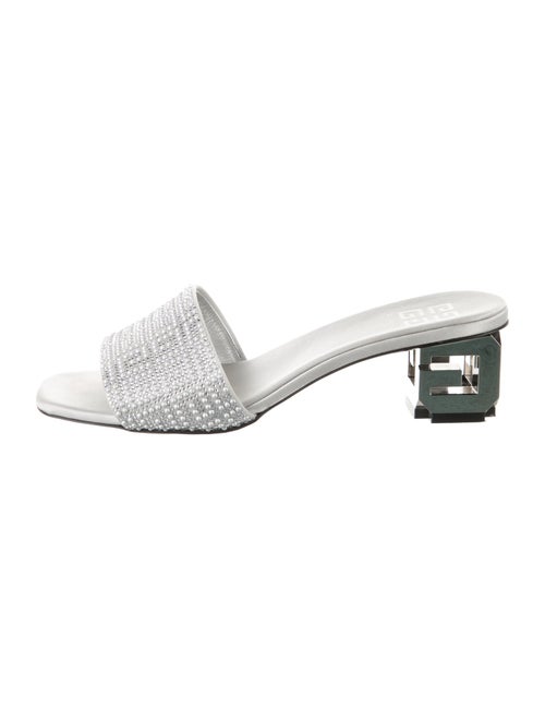 Givenchy Satin Crystal Embellishments Slides
