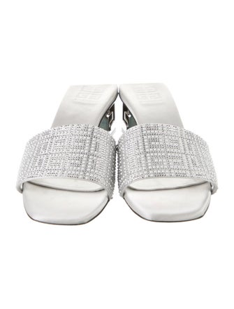 Givenchy Satin Crystal Embellishments Slides