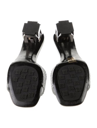 Givenchy Satin Crystal Embellishments Slides
