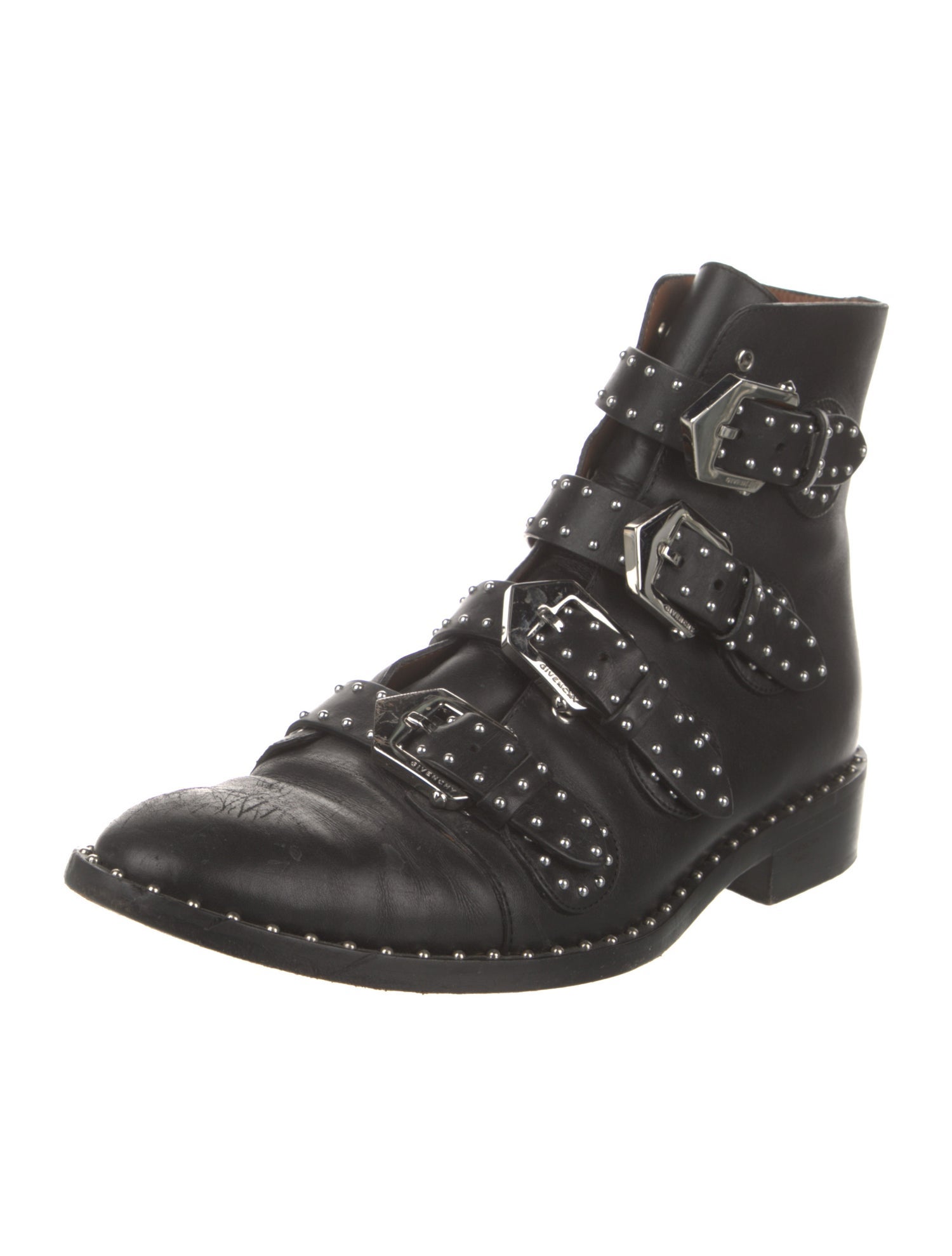 Givenchy Leather Studded Accents Combat Boots