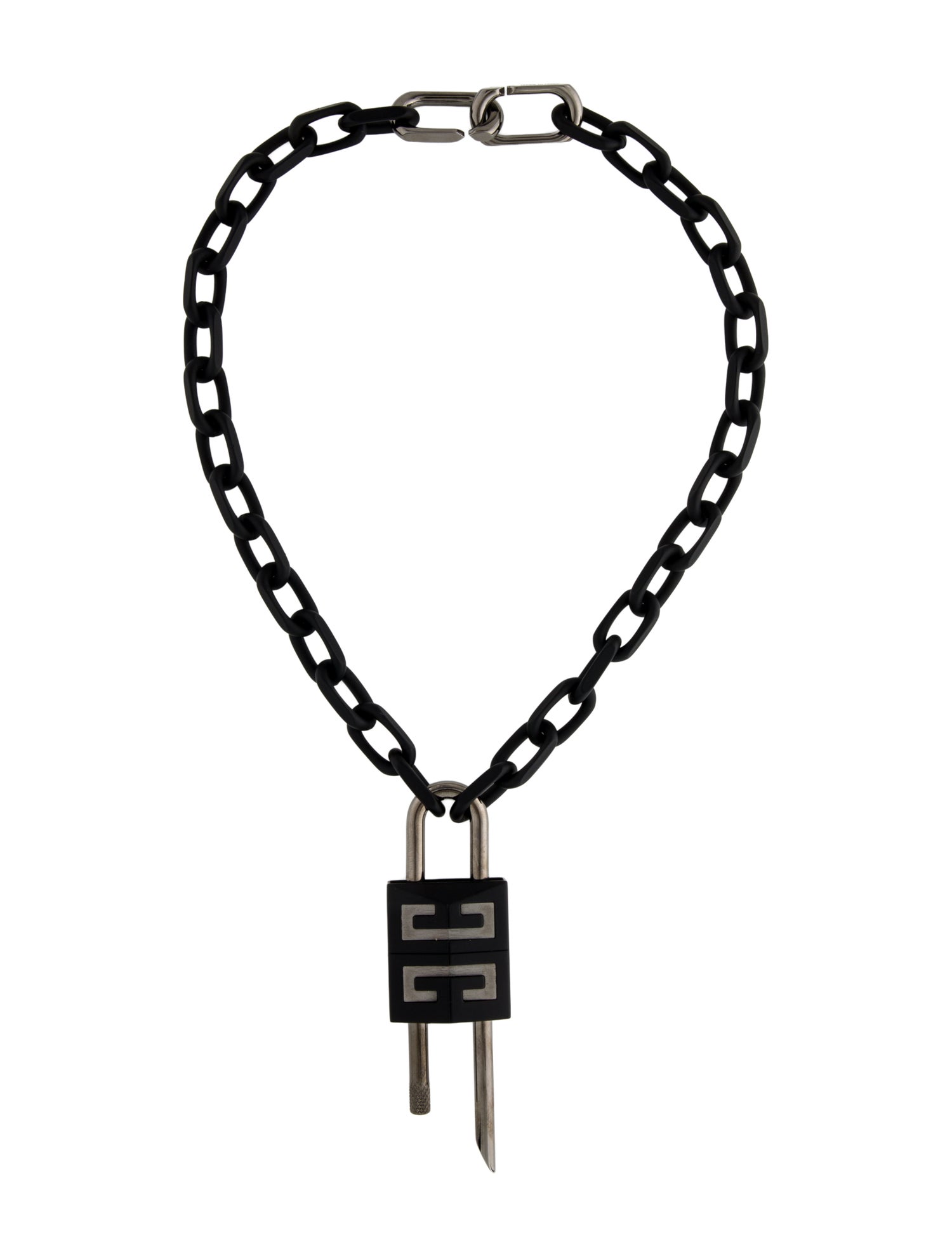 Givenchy Enamel Lock 4G Pendant Necklace