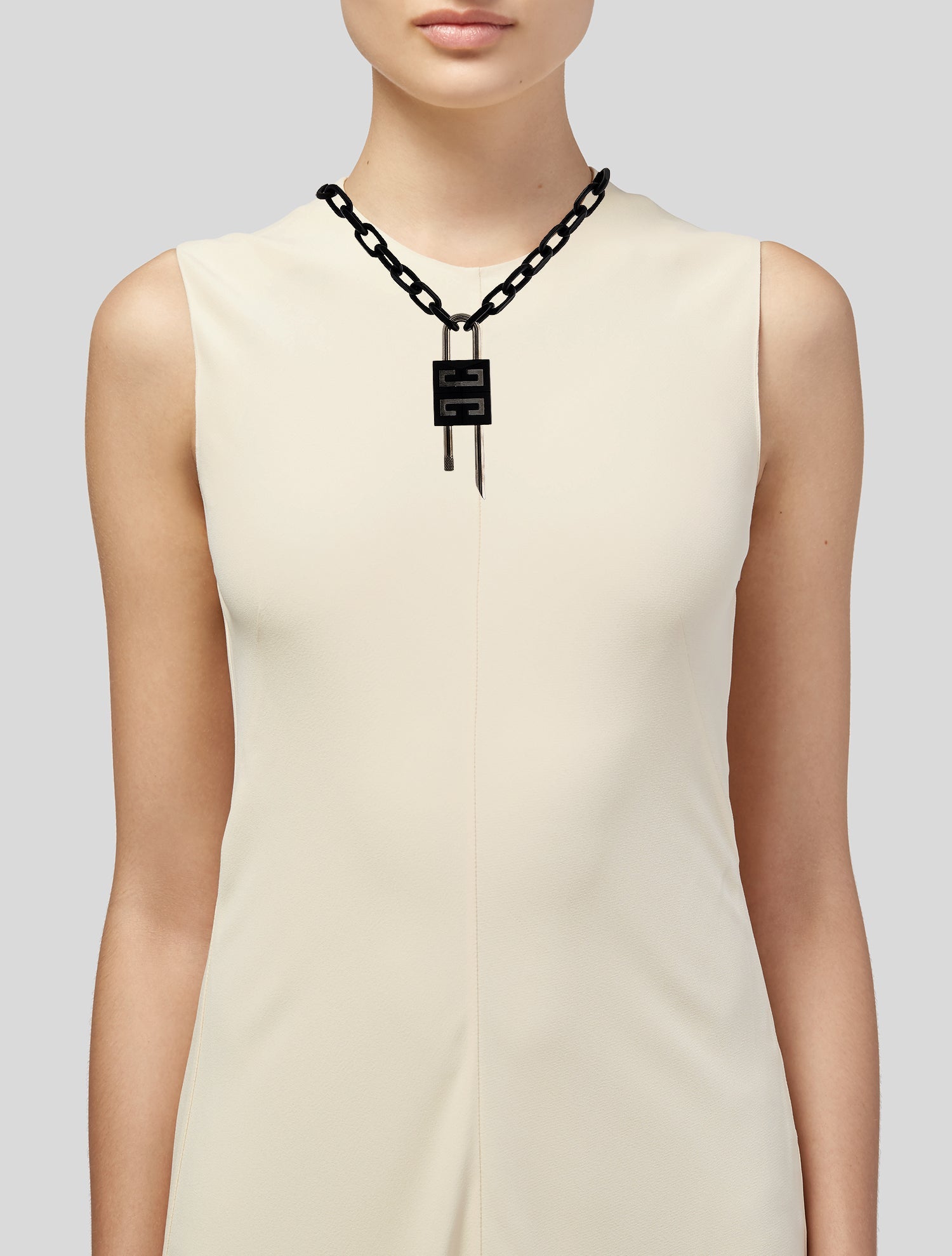 Givenchy Enamel Lock 4G Pendant Necklace