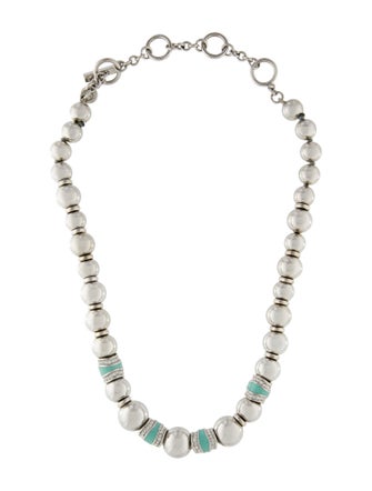 Givenchy Crystal & Enamel Bead Strand Necklace