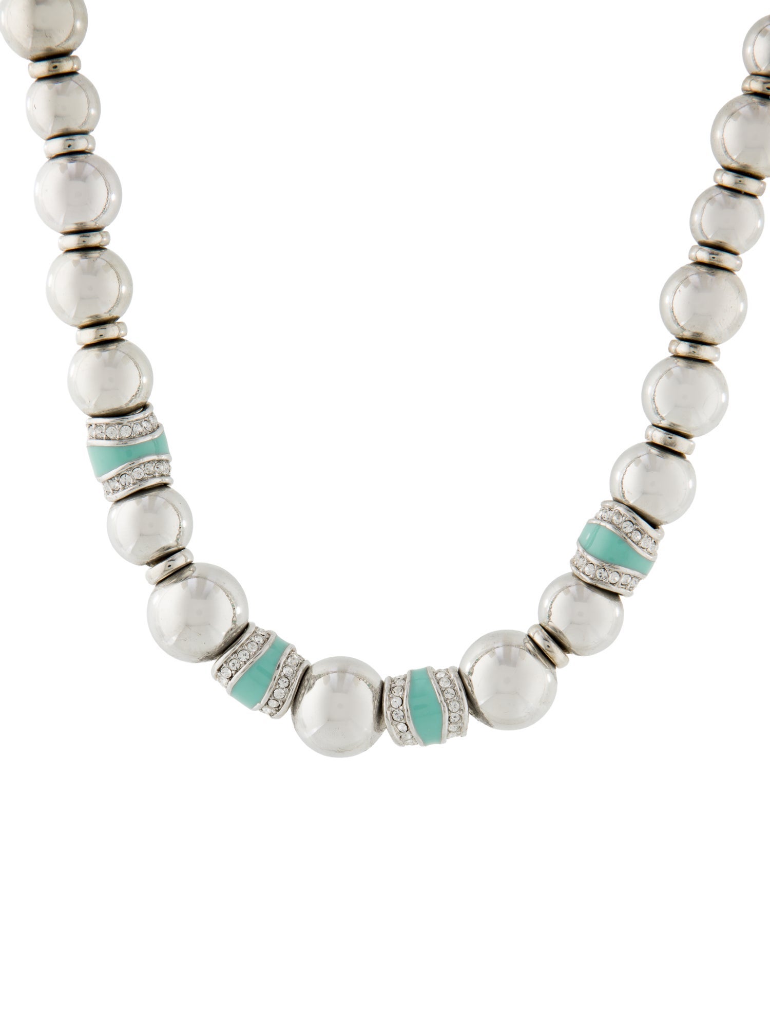 Givenchy Crystal & Enamel Bead Strand Necklace