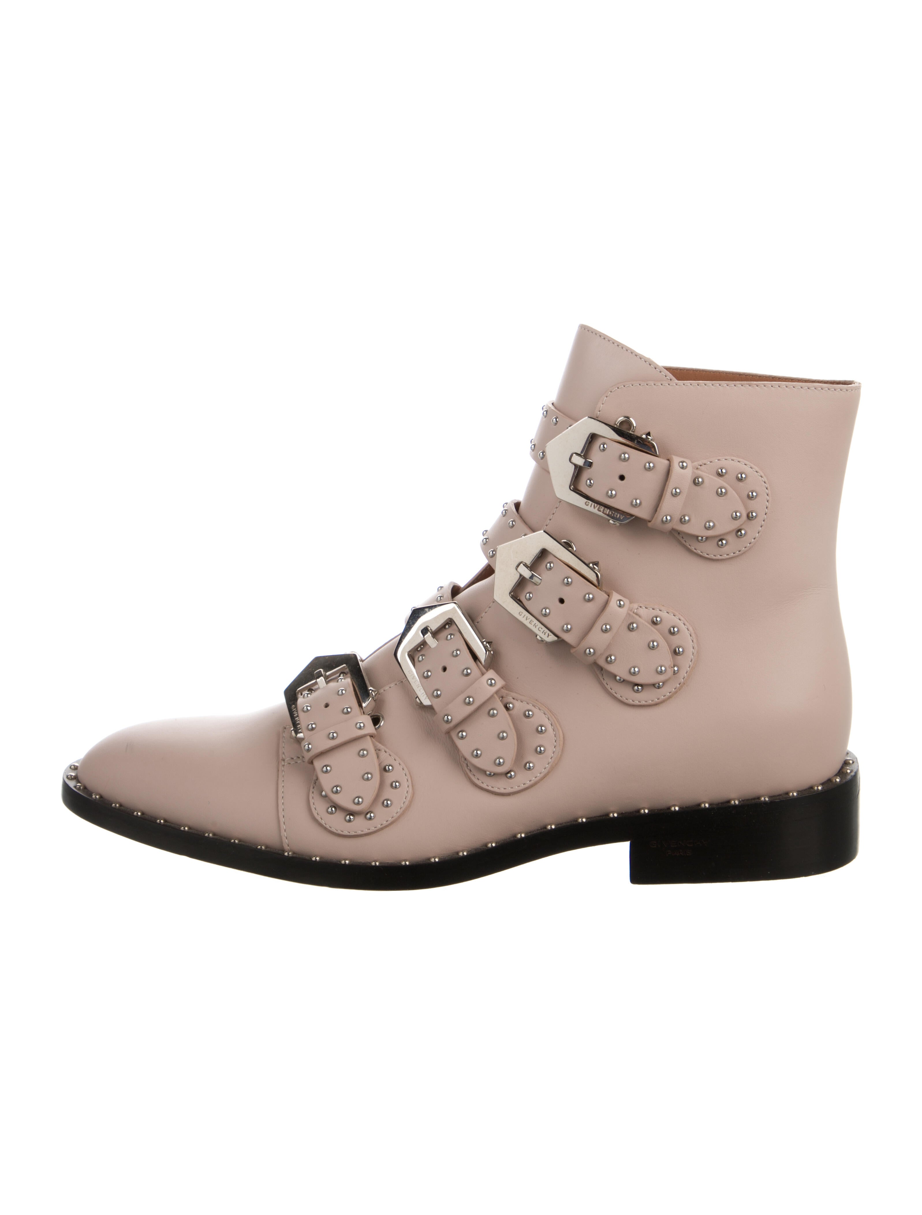 Givenchy Leather Colorblock Pattern Combat Boots