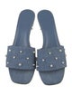 Givenchy Denim Crystal Embellishments Slides