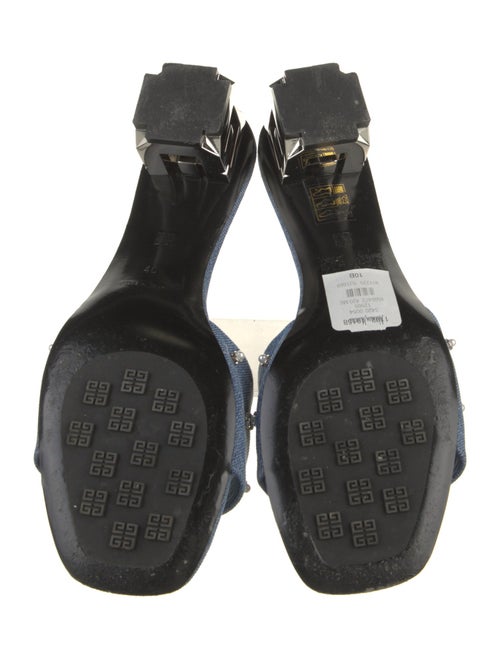 Givenchy Denim Crystal Embellishments Slides