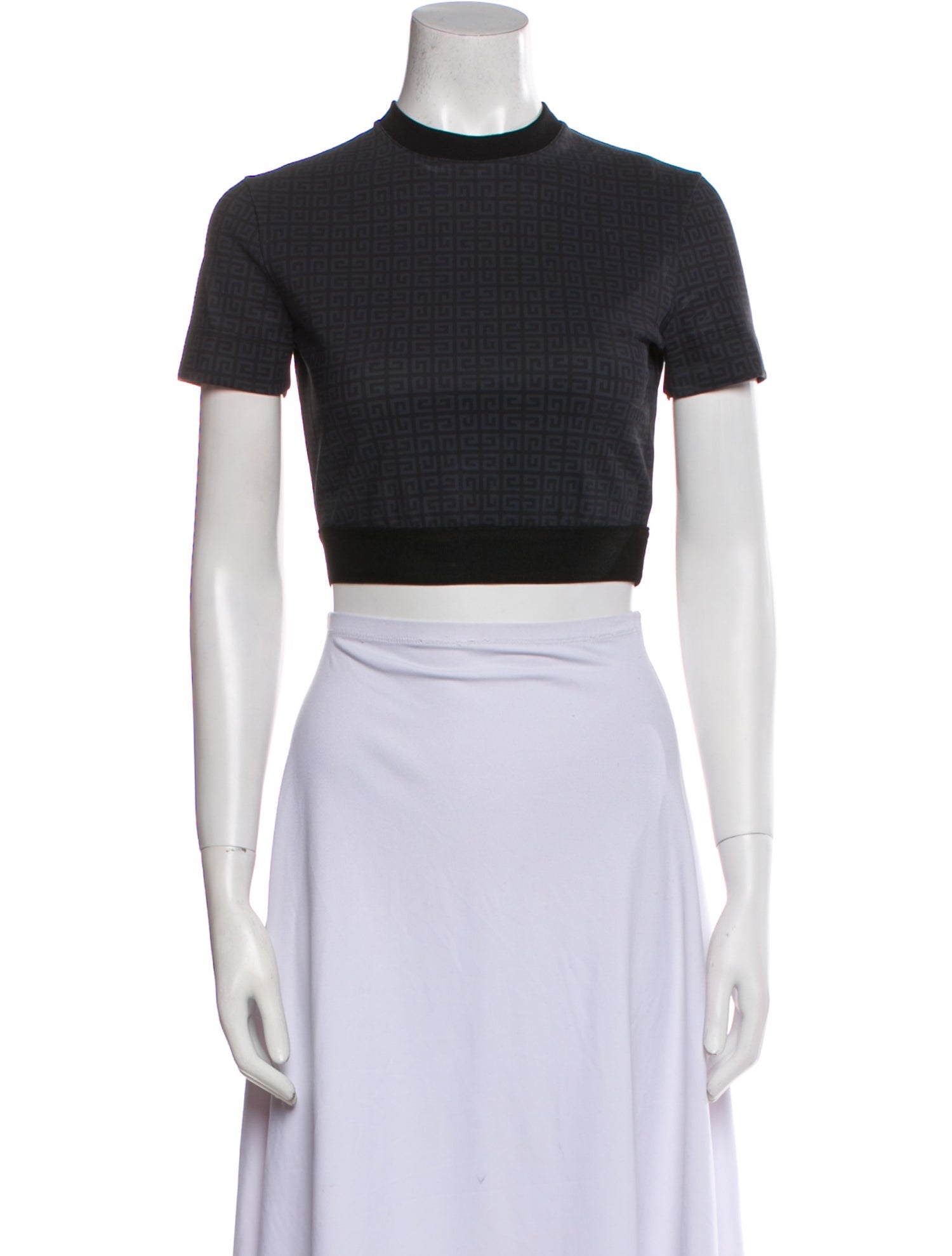 Givenchy Mock Neck Short Sleeve Crop Top
