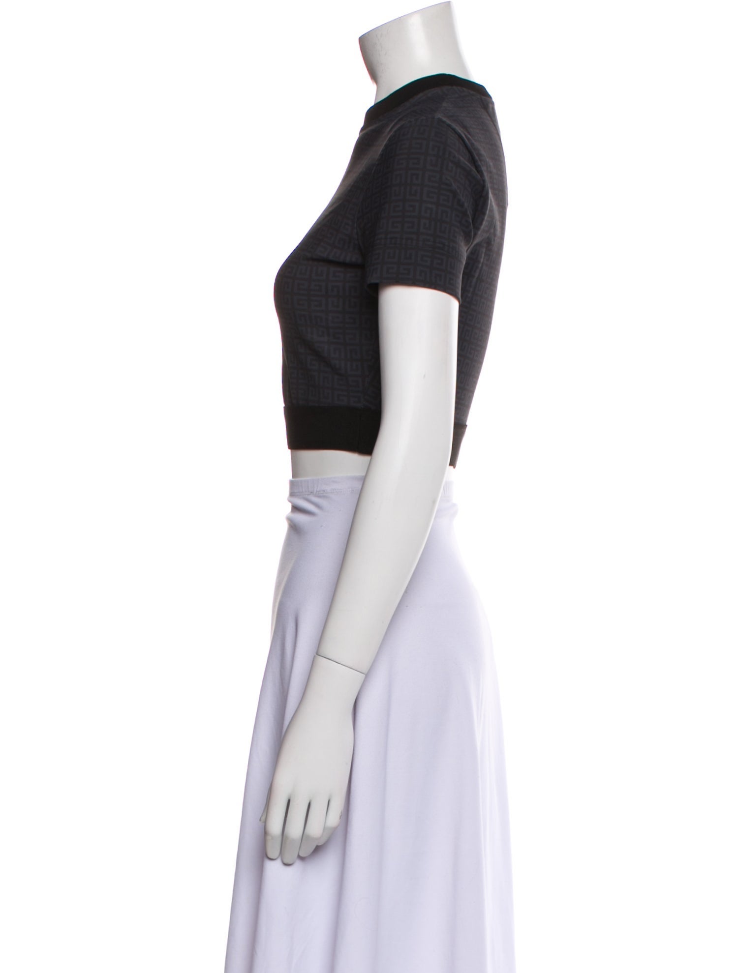 Givenchy Mock Neck Short Sleeve Crop Top