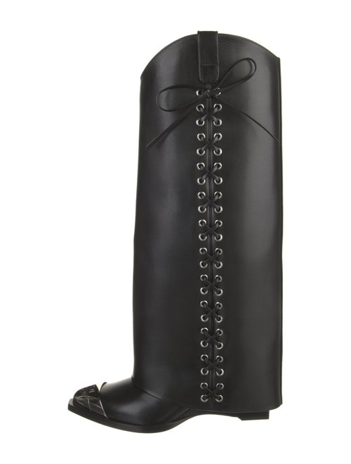 Givenchy Leather Bow Accents Riding Boots