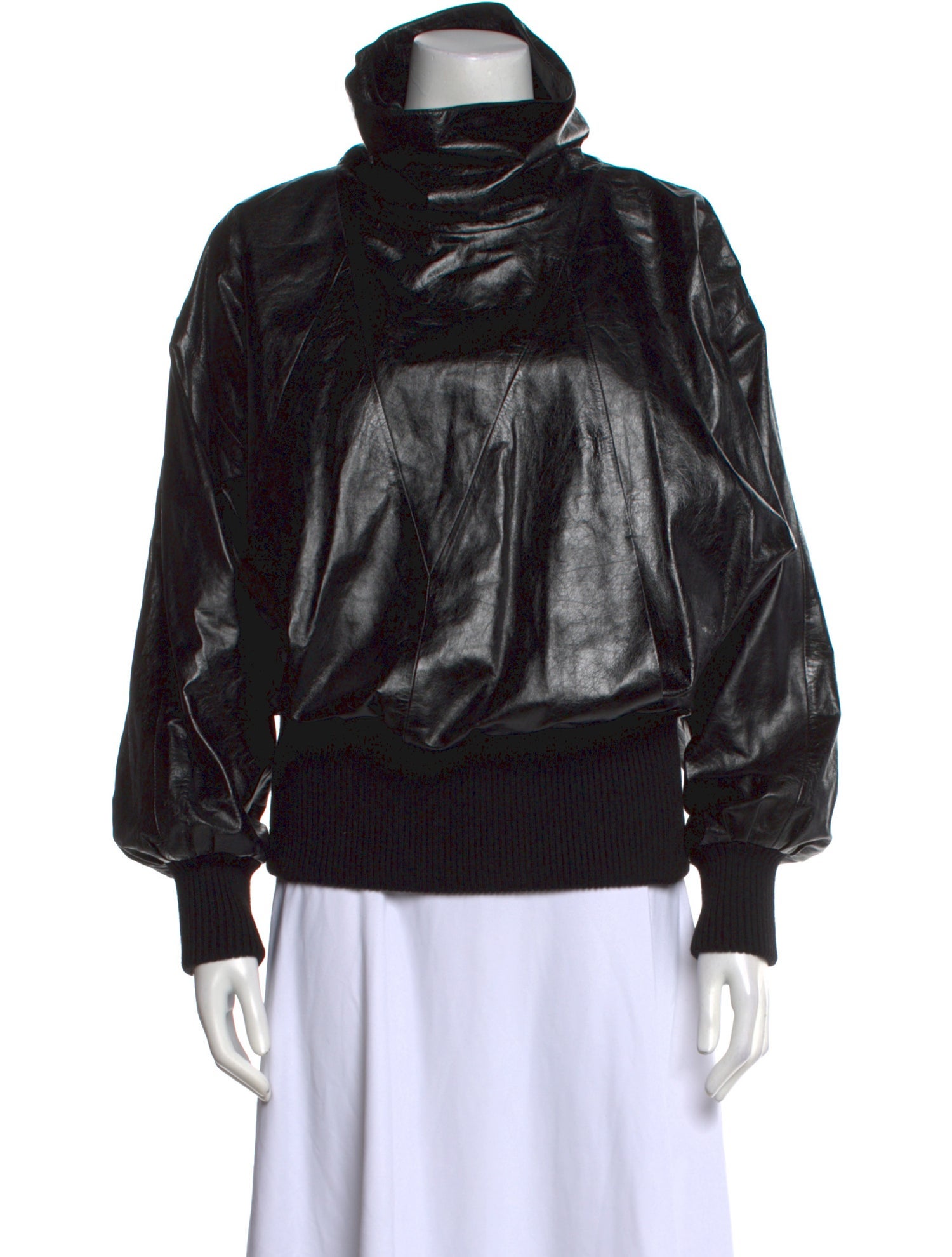 Givenchy Leather Turtleneck Sweatshirt w/ Tags