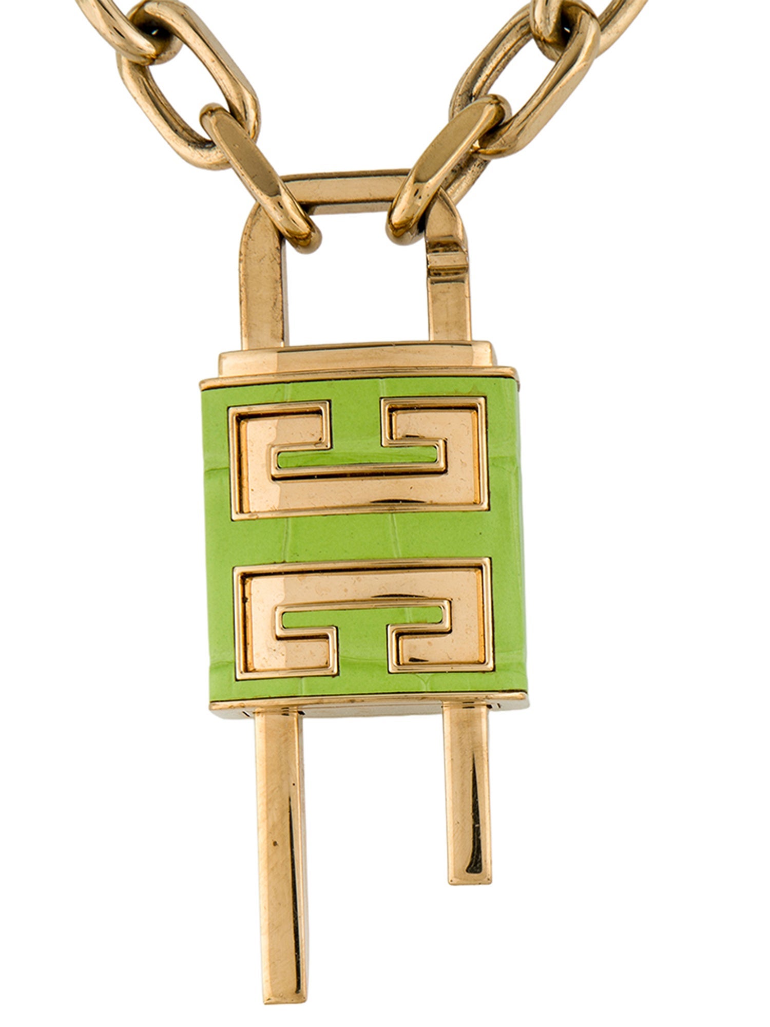 Givenchy Leather Padlock Pendant Necklace