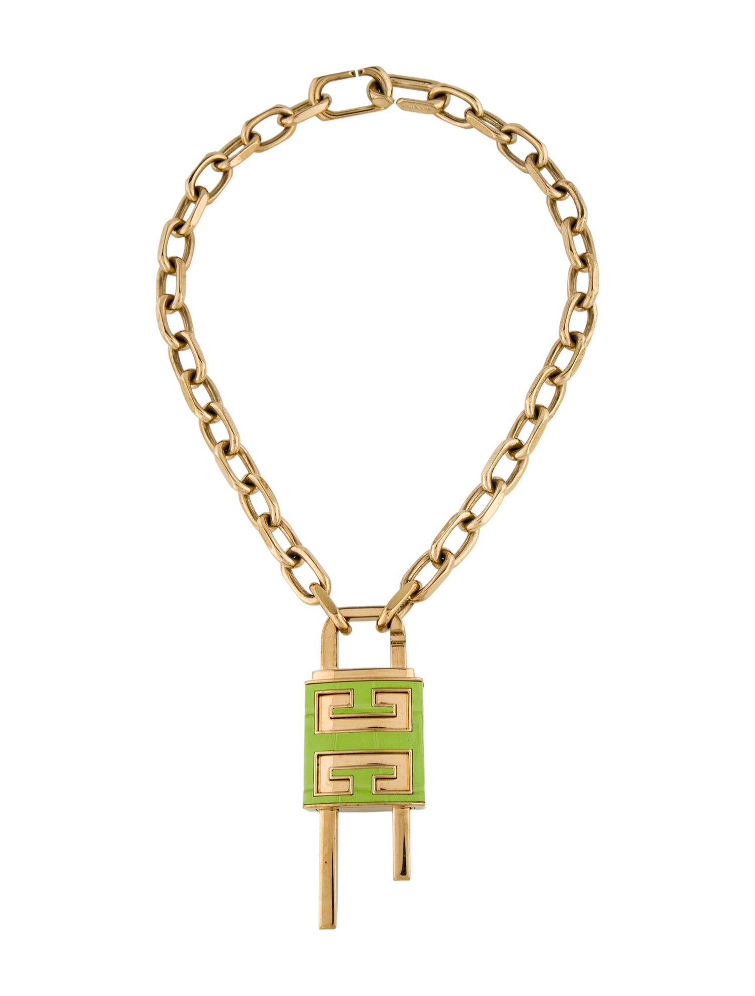 Givenchy Leather Padlock Pendant Necklace