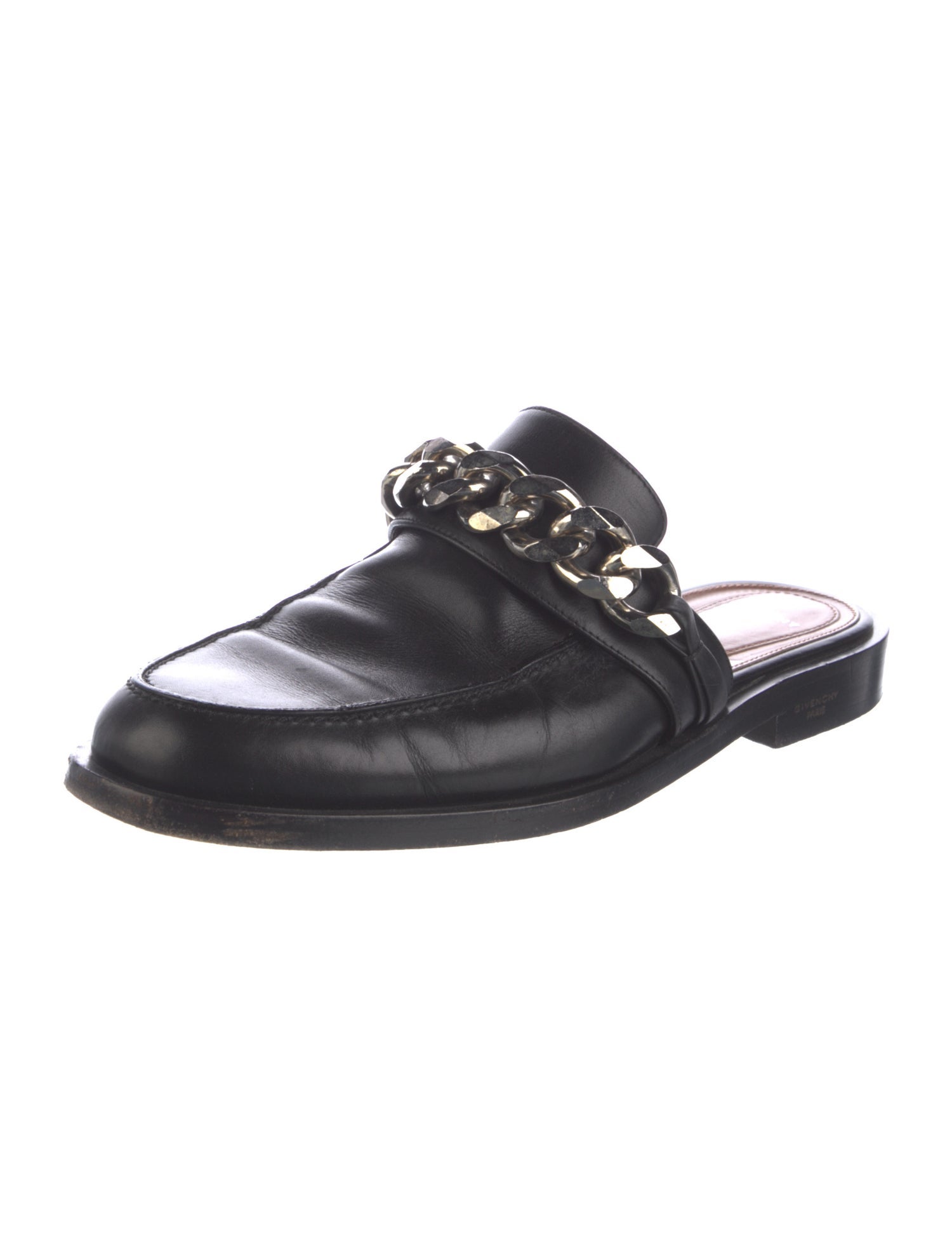 Givenchy Leather Chain-Link Accents Mules