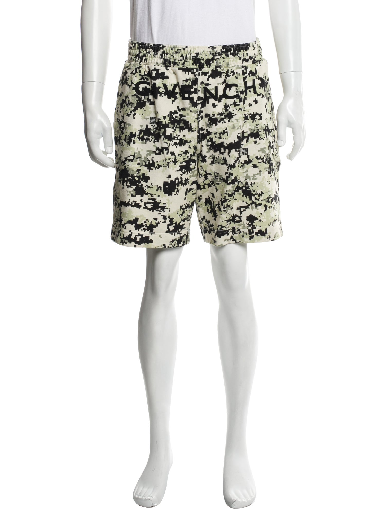 Givenchy Camouflage Print Flat Front Shorts
