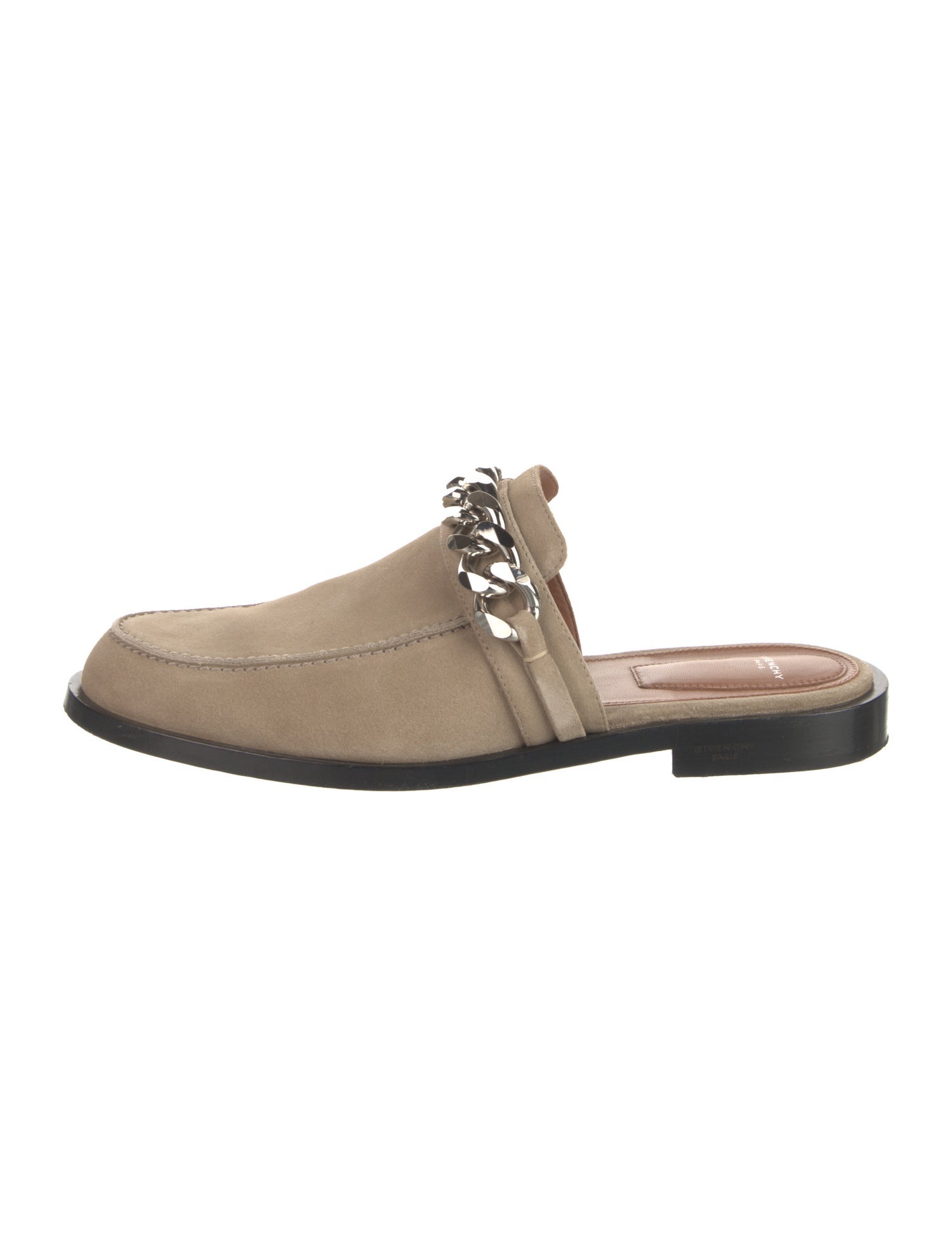 Givenchy Suede Chain-Link Accents Mules