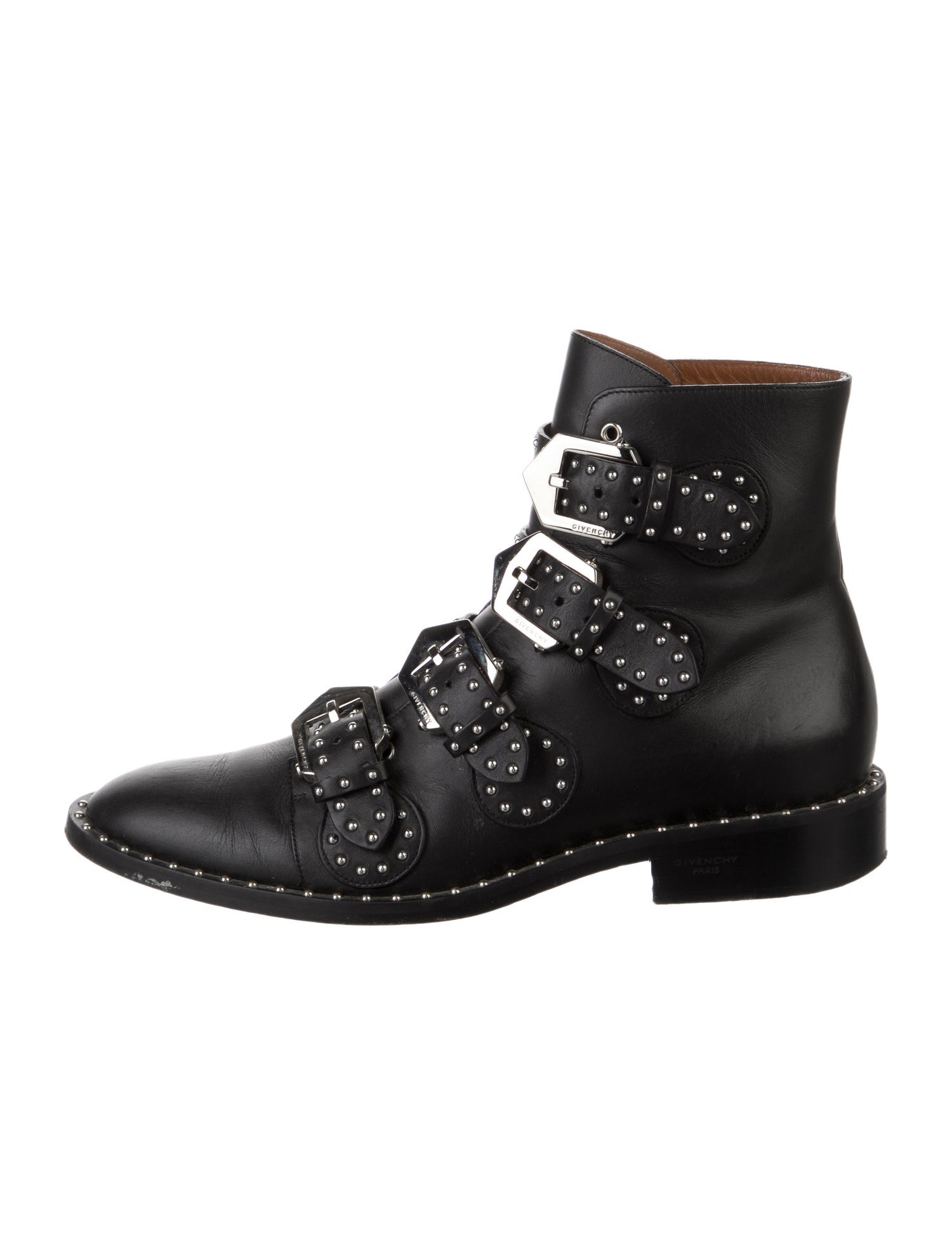 Givenchy Leather Studded Accents Combat Boots