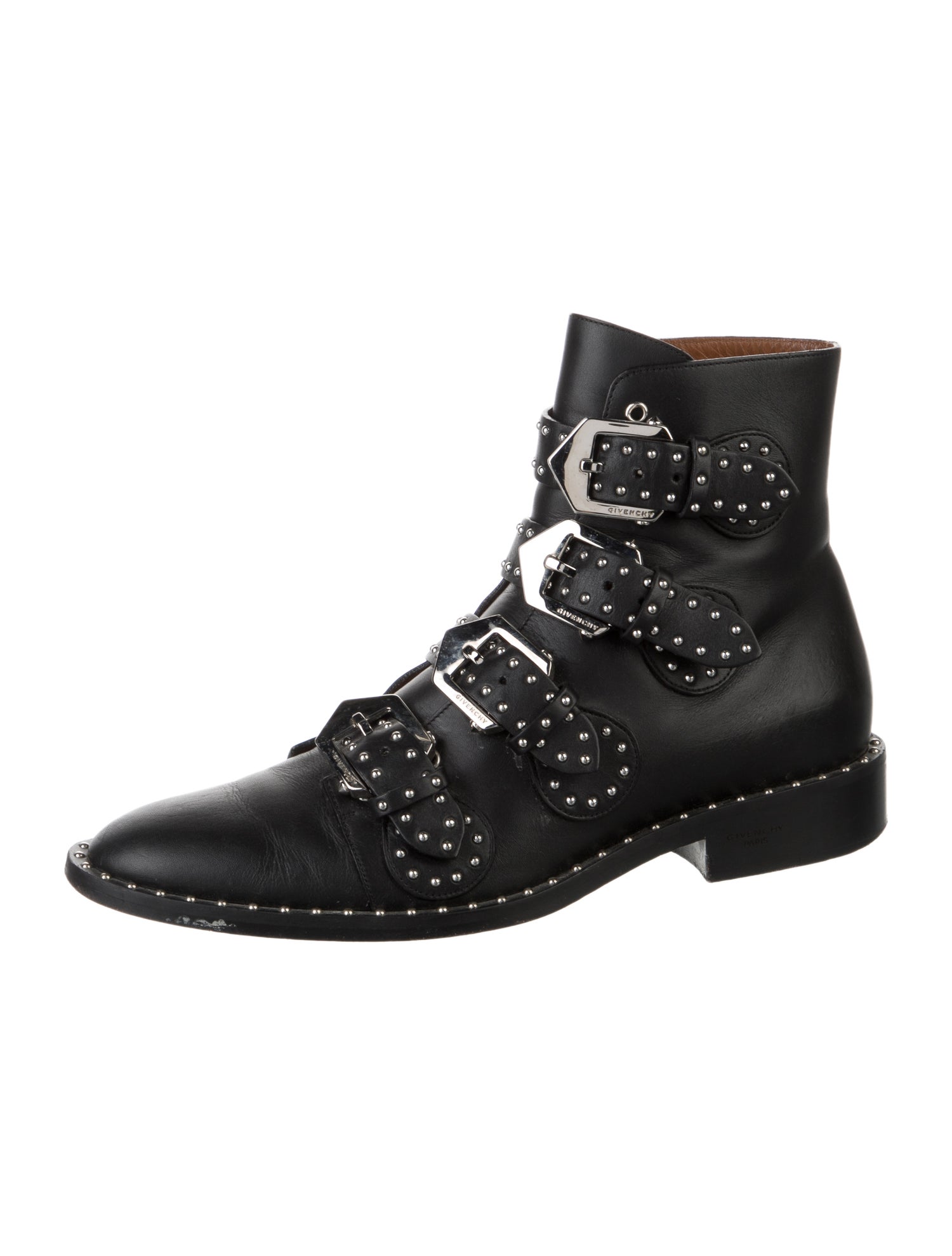 Givenchy Leather Studded Accents Combat Boots