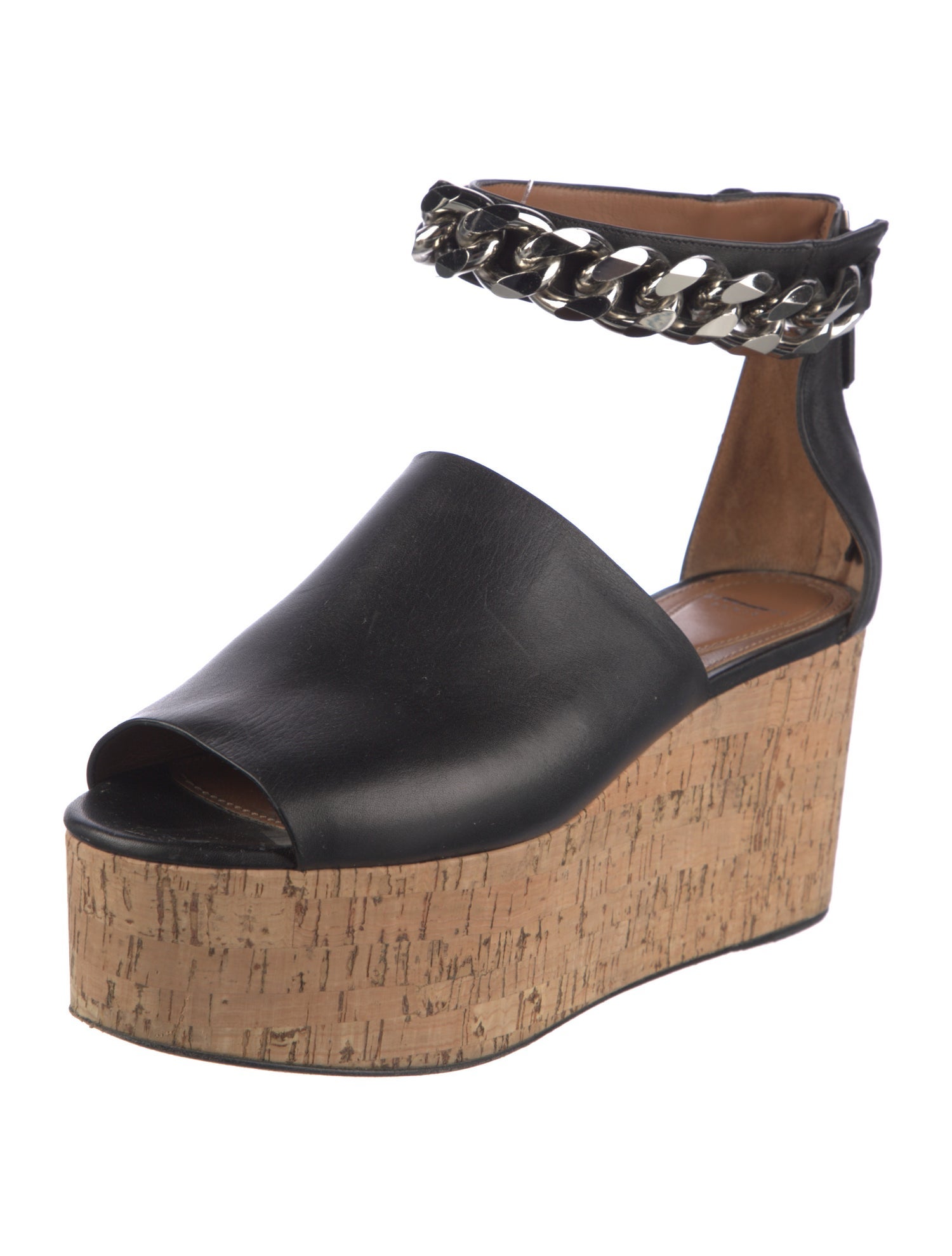 Givenchy Leather Chain-Link Accents Sandals