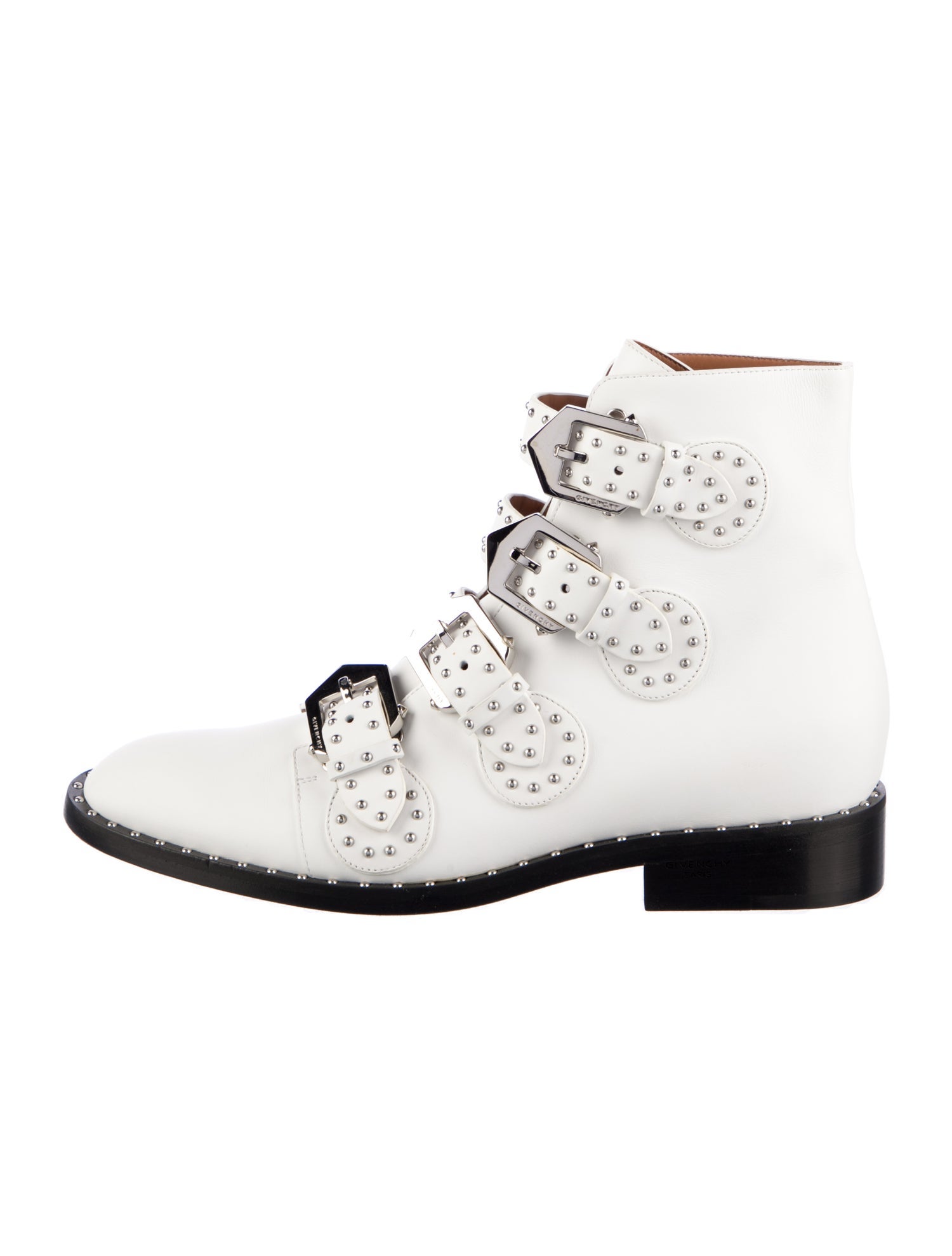 Givenchy Leather Colorblock Pattern Combat Boots