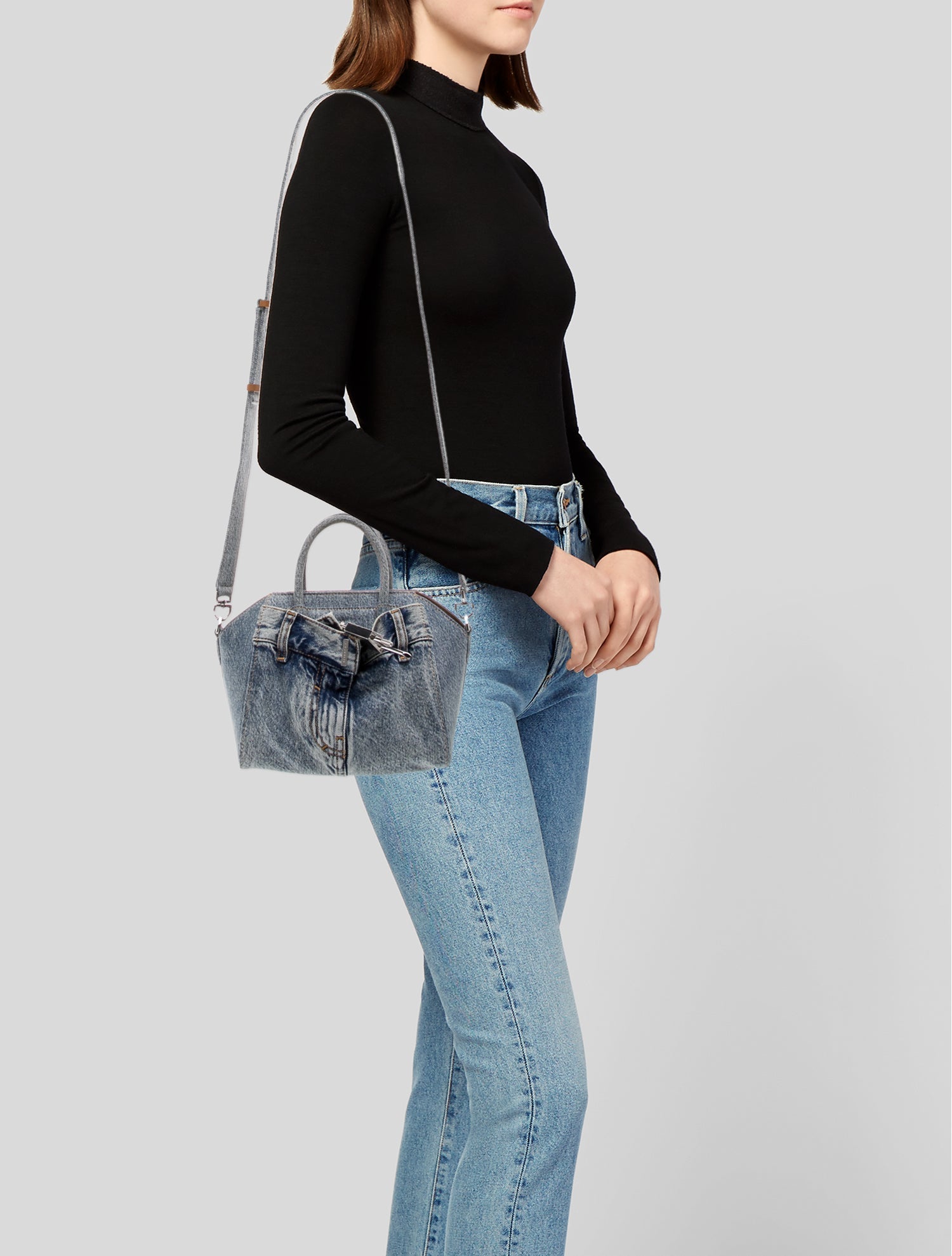 Givenchy Denim Antigona Lock tote bag Mini
