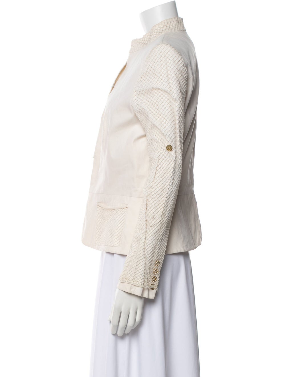 Givenchy Jacket Neutrals Printed Collarless Front… - image 2