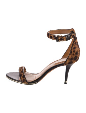 Givenchy Ponyhair Animal Print Sandals