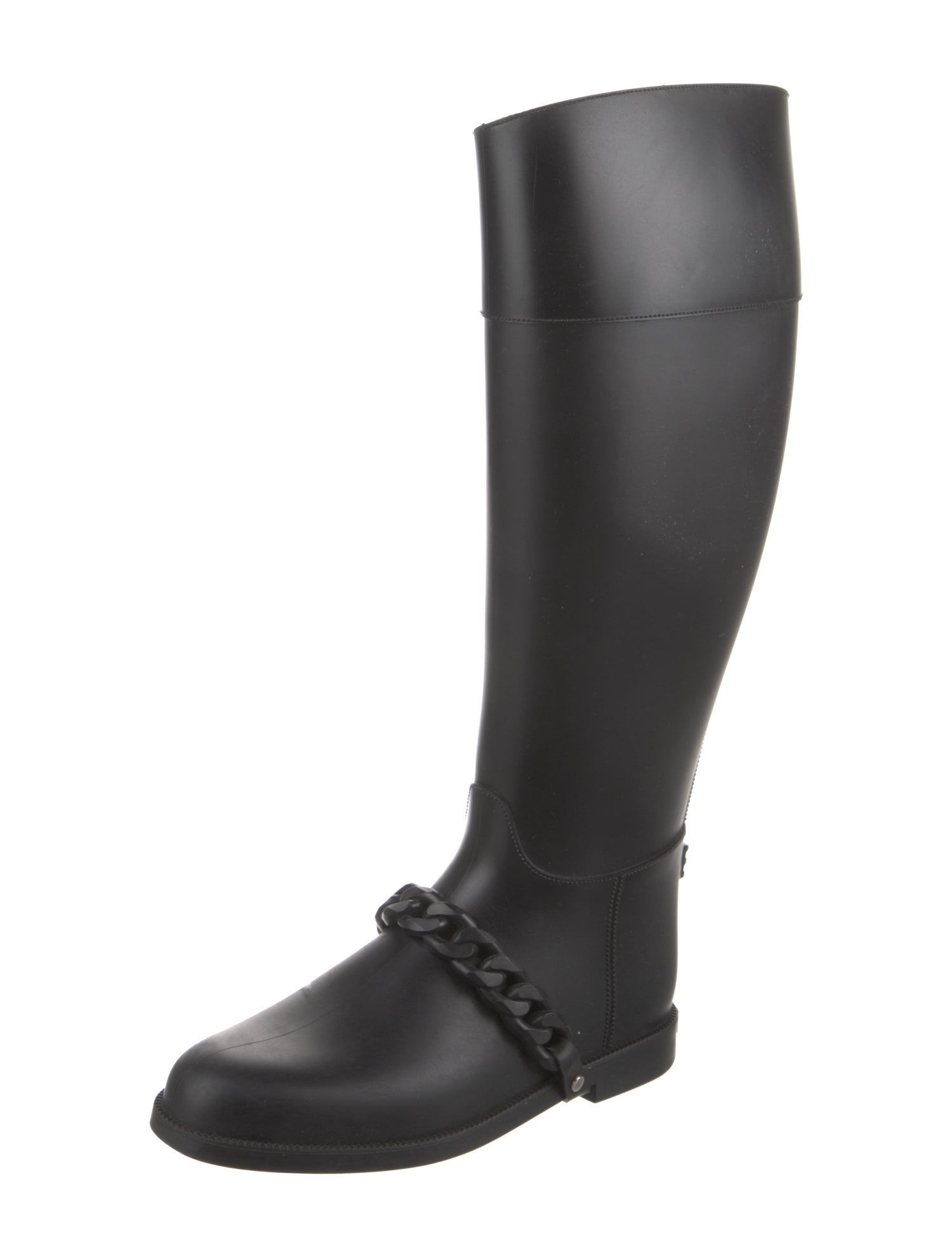 Givenchy Rubber Chain-Link Accents Rain Boots