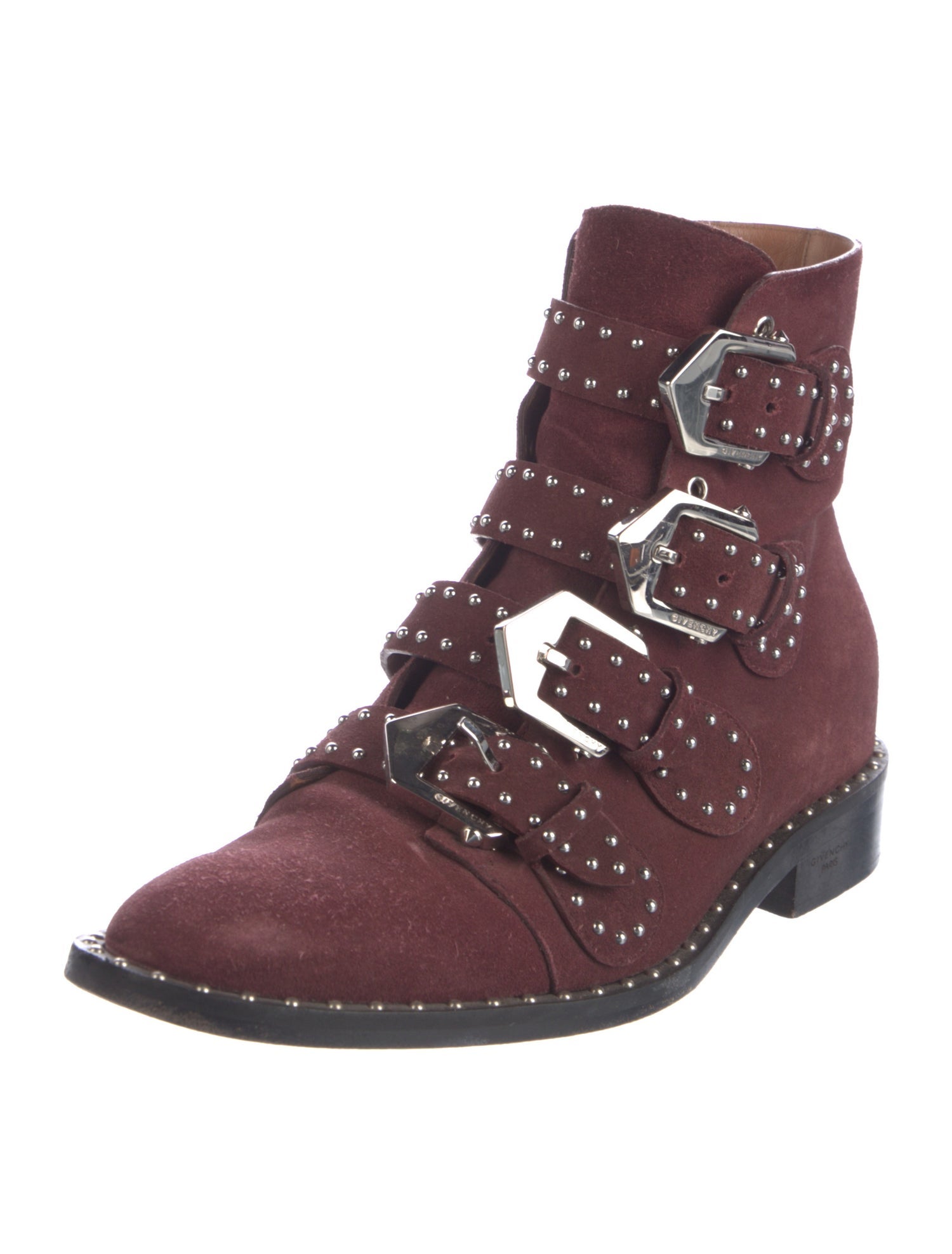 Givenchy Suede Studded Accents Combat Boots