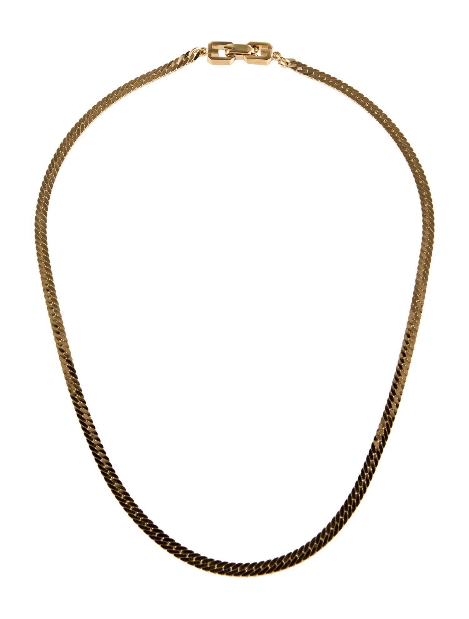 Givenchy Vintage Double G Flat Chain Necklace