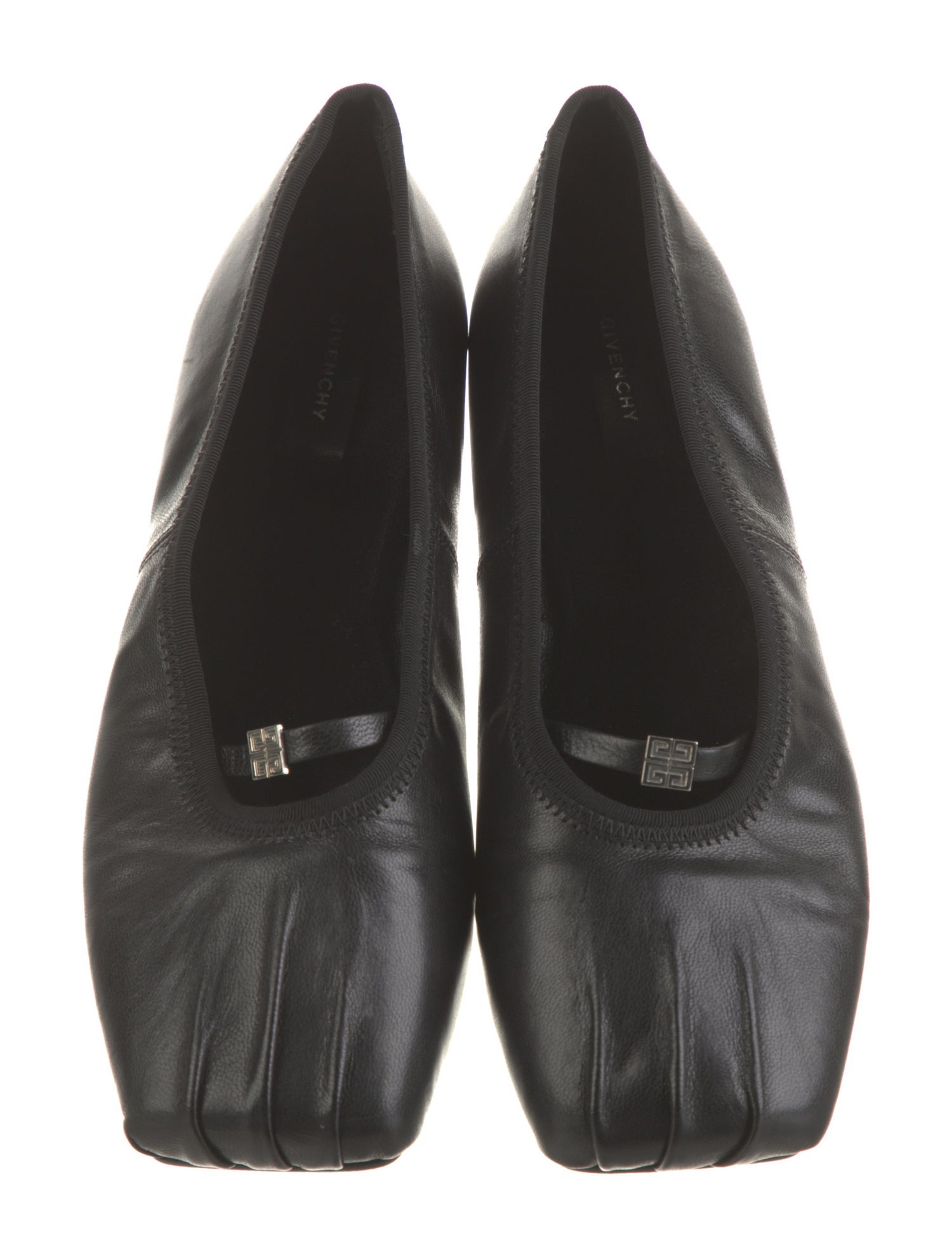 Givenchy Leather Grosgrain Trim Ballet Flats