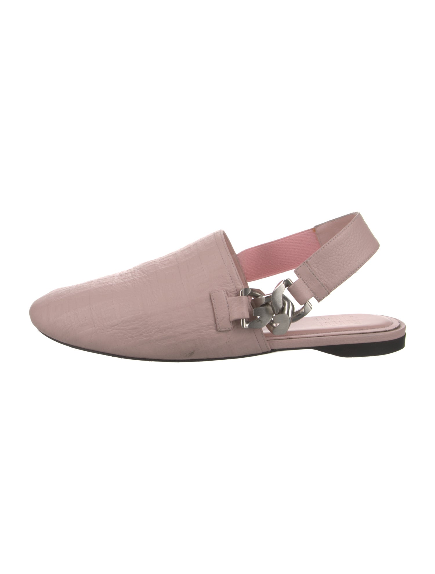 Givenchy Leather Chain-Link Accents Slingback Flats