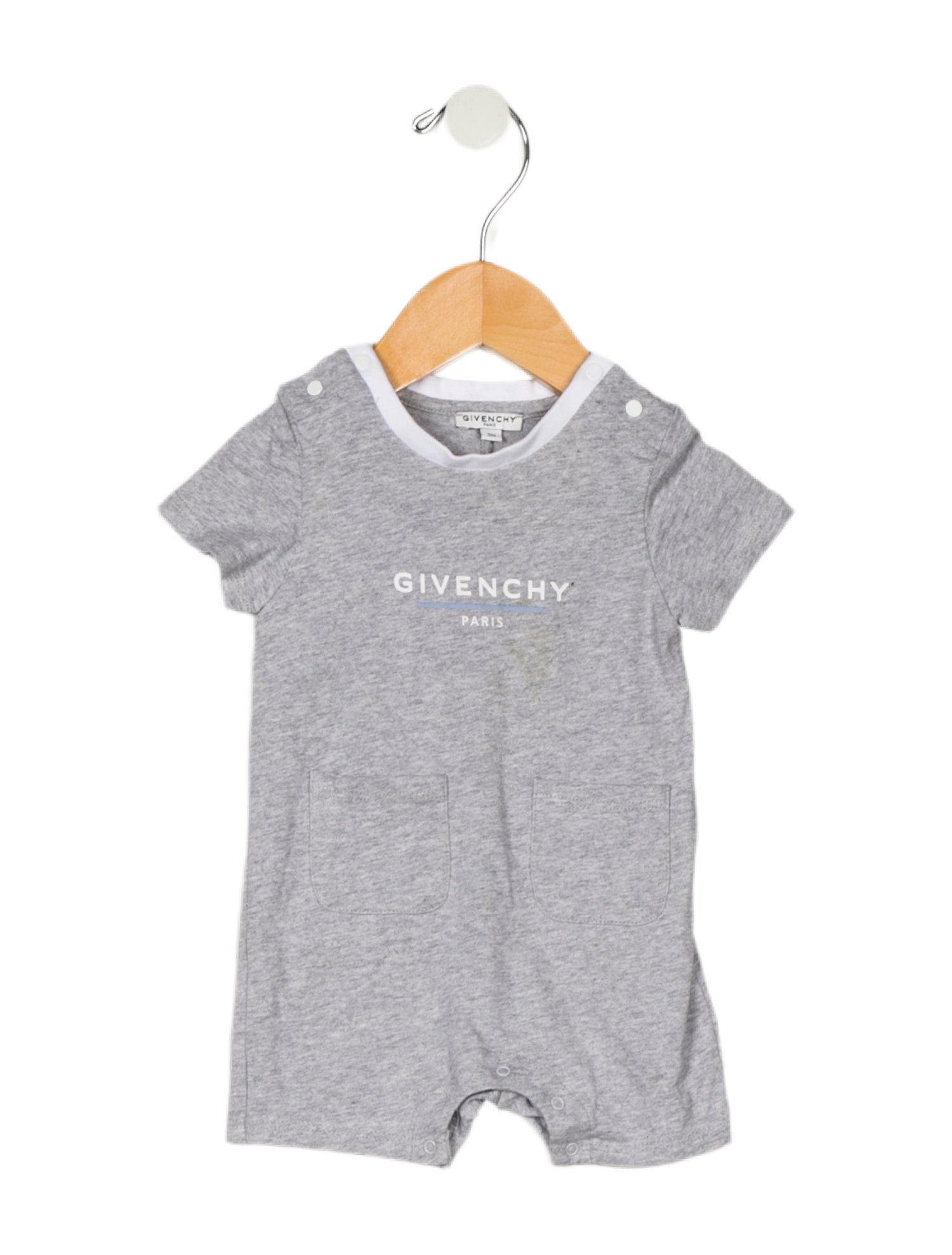 Givenchy infant boys' grey and white onsie
